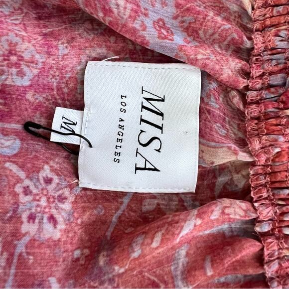 MISA LOS ANGELES Washed Rose Pink Danae Floral Blouson Mini Dress Size M NWOT - Picture 13 of 16